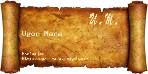 Ugor Mara névjegykártya